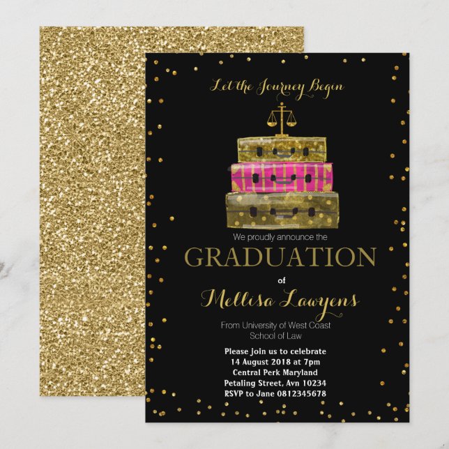 Invitations de la partie de diplômés en droit (Devant / Derrière)