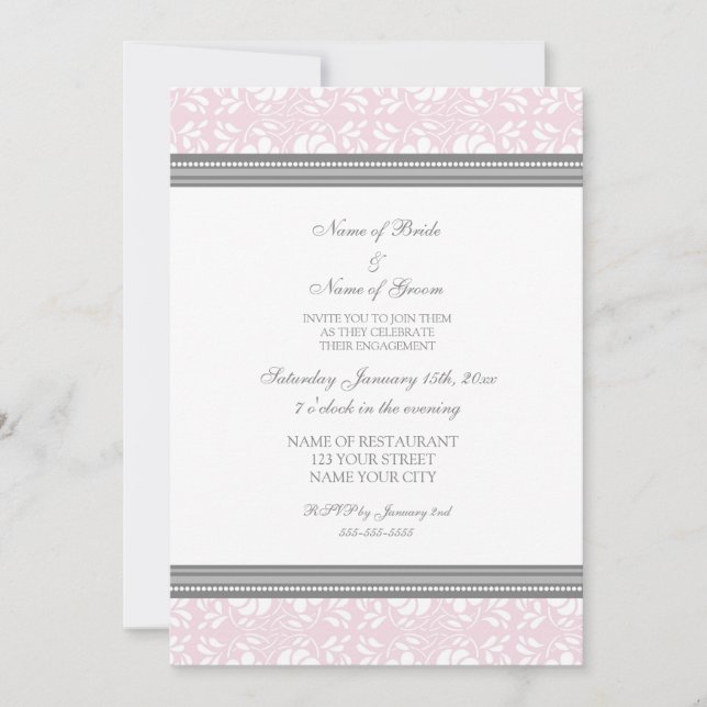 Invitations de la partie de fiançailles de Damas r (Devant)