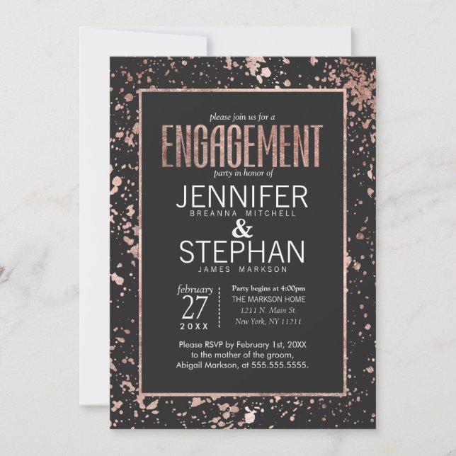 Invitations de la partie de fiançailles de peintur (Devant)