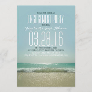 Invitations de la partie de fiançailles de plage m