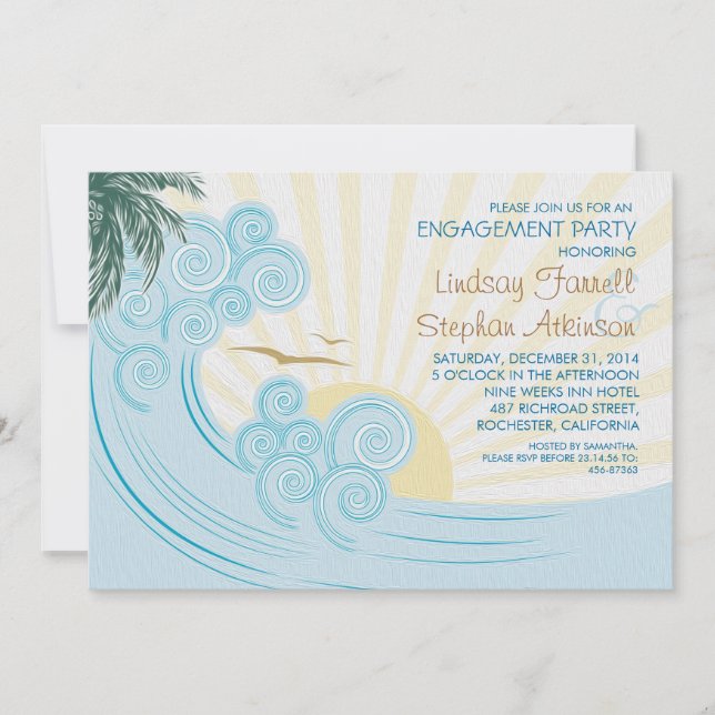 Invitations de la partie de fiançailles des palmie (Devant)