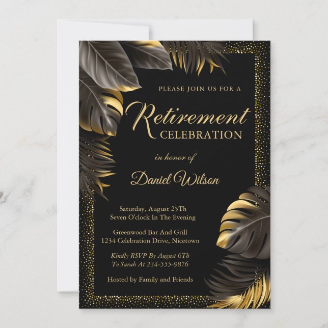 Invitations de la partie de retraite Black Gold Su (Devant)