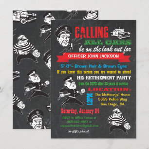 Invitations de la partie de retraite de la police 