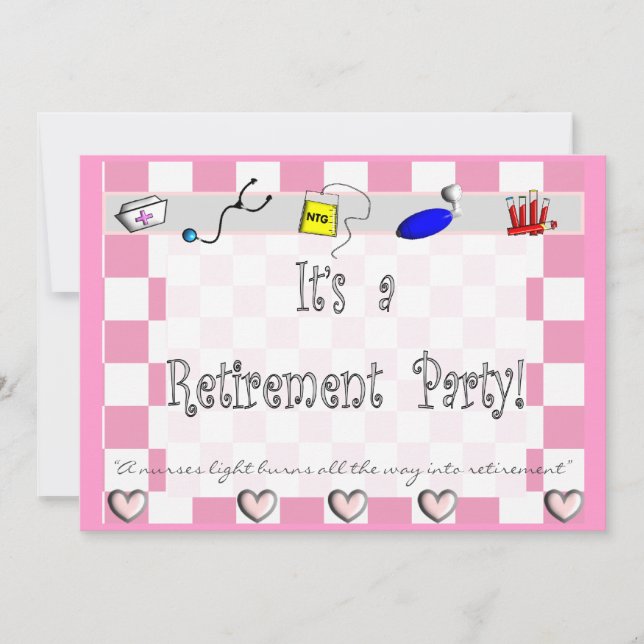 Invitations de la partie de retraite INFIRMIÈRE (Devant)