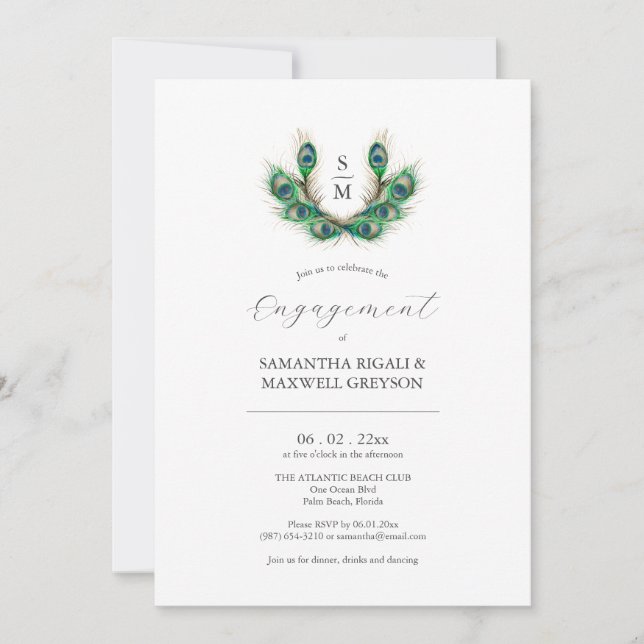 Invitations de la partie d'engagement Aquarelle Pl (Devant)