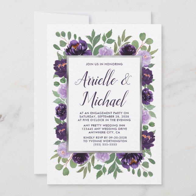 Invitations de la partie d'engagement florale en a (Devant)