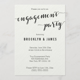 Invitations de la partie d'engagement noir et blan