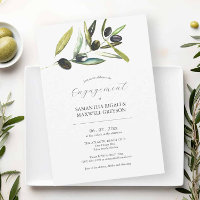 Invitations de la partie d'engagement Olive botani
