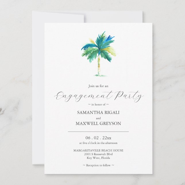 Invitations de la partie d'engagement tropicale Wa (Devant)