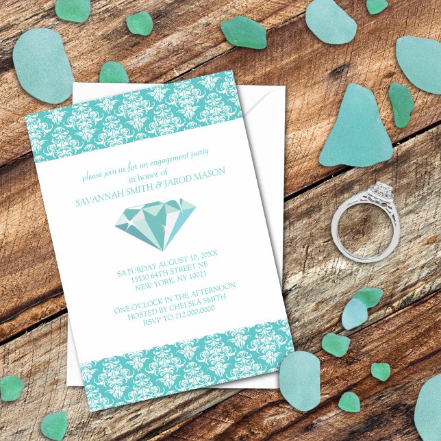Invitations de la partie d'engagement (Turquoise) (Créateur téléchargé)