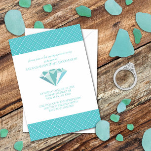 Invitations de la partie d'engagement (Turquoise)