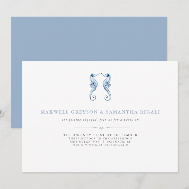 Invitations de la partie d'engagement Watercolor B (Devant / Derrière)