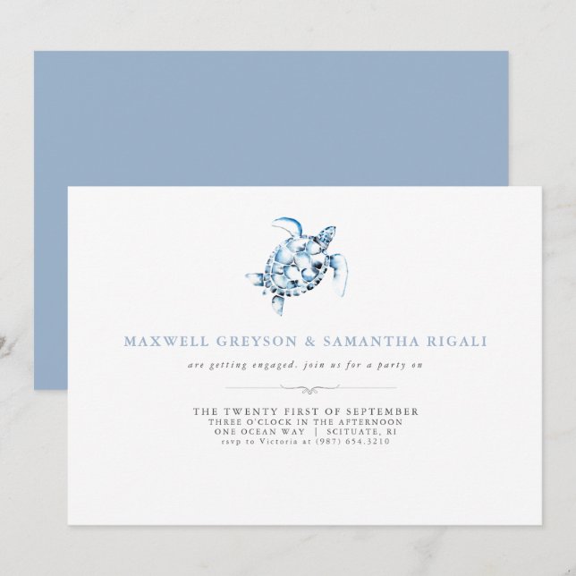 Invitations de la partie d'engagement Watercolor B (Devant / Derrière)