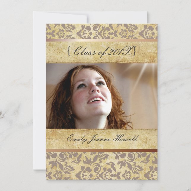 Invitations de la partie des Damas/diplômes Vintag (Devant)