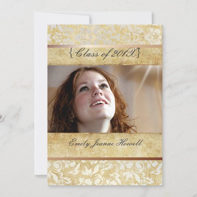Invitations de la partie des Damas/diplômes Vintag (Devant)
