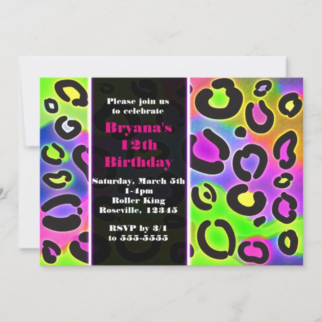 Invitations de la partie Empreinte de léopard Rain (Devant)