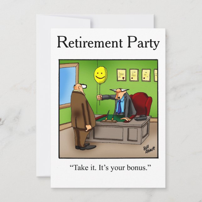 Invitations de la partie Humour de retraite "spéci (Devant)
