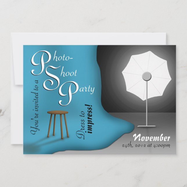 Invitations de la partie Photoshoot bleu (Devant)