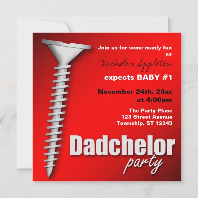 Invitations de la partie Red Dadchelor (Devant)