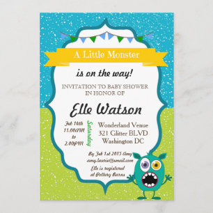 Invitations de la petite Monster Baby Showeuse