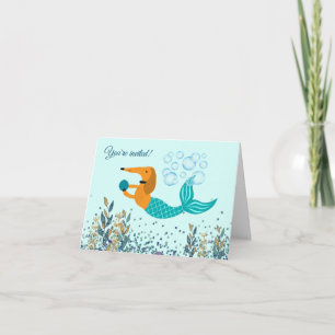 Invitations de la piscine Dachshund Mermaid Pool