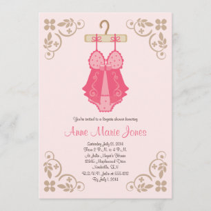Invitations de la poupée rose Lingerie Shower Part