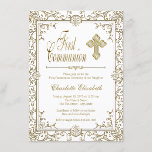 Invitations de la première communion blanche et Go