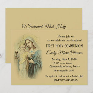 Invitations de la première communion catholique de