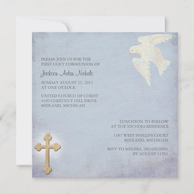 Invitations de la première sainte communion (Devant)