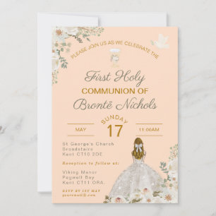 Invitations de la première sainte communion Boho C