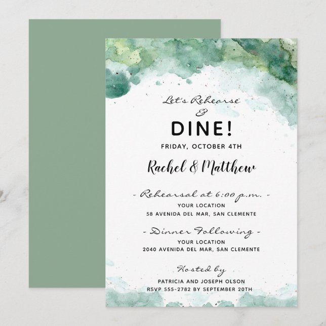Invitations de la répétition Abstraite de l'aquare (Devant / Derrière)