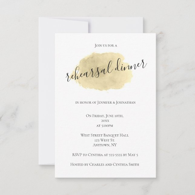 Invitations de la répétition de l'aquarelle d'or (Devant)