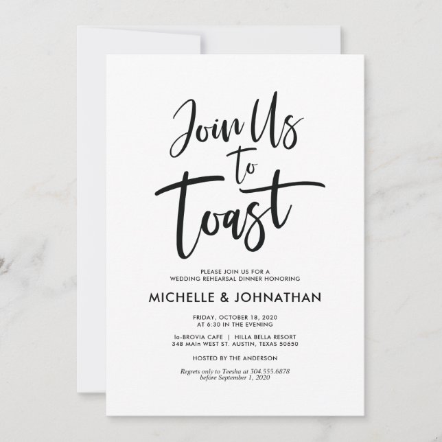 Invitations de la répétition de mariage parfait et (Devant)