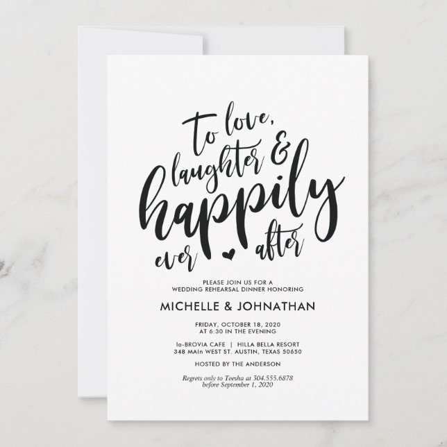 Invitations de la répétition de mariage parfait et (Devant)