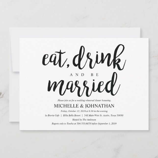 Invitations de la répétition de Mariage rustique (Devant)
