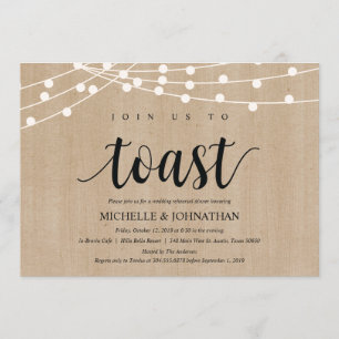 Invitations de la répétition Rustic String Lights
