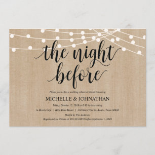 Invitations de la répétition Rustic String Lights