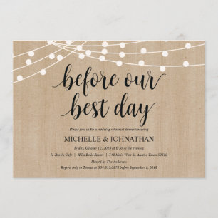 Invitations de la répétition Rustic String Lights