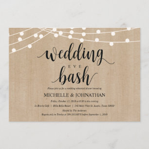 Invitations de la répétition Rustic String Lights