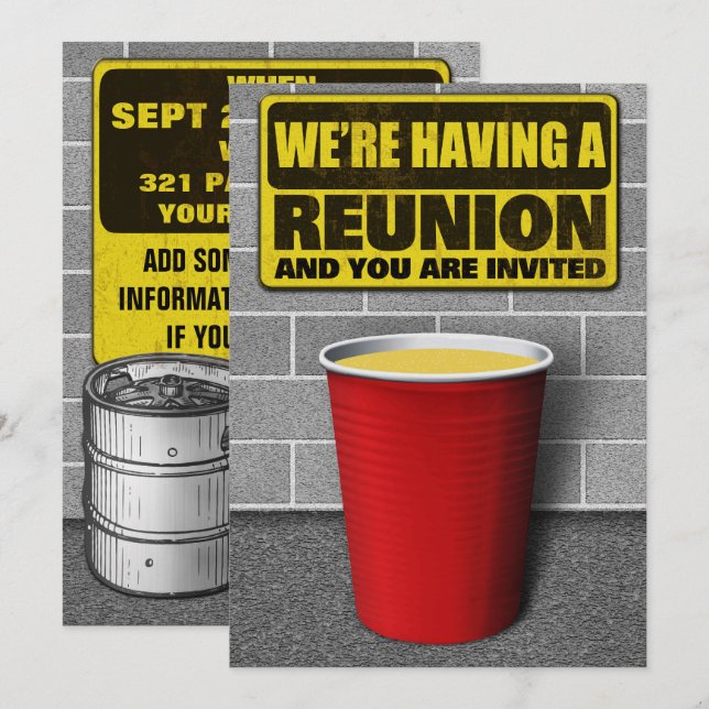 Invitations de la Reunion Party (Devant / Derrière)
