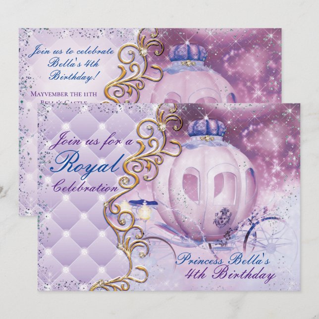 Invitations de la Royal Princess Anniversaire (Devant / Derrière)