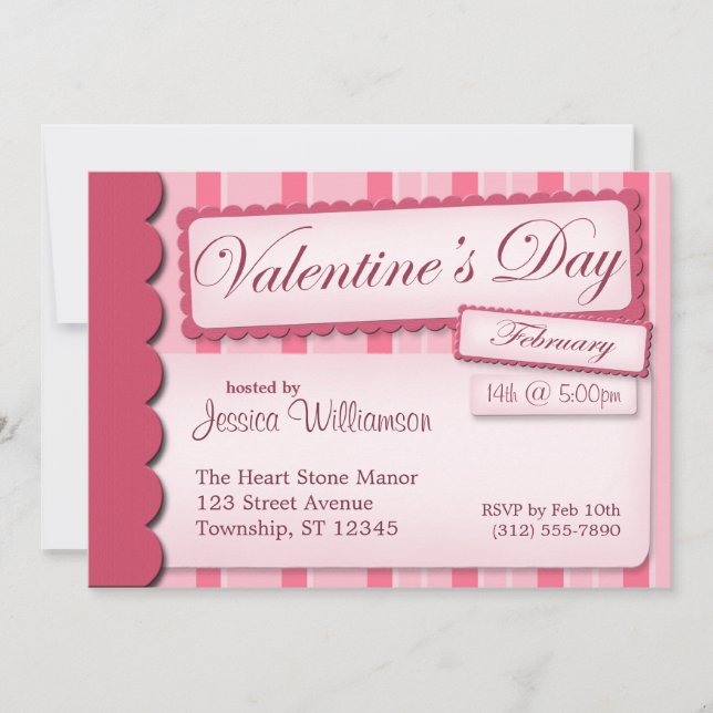 Invitations de la Saint-Valentin au scandale rose (Devant)