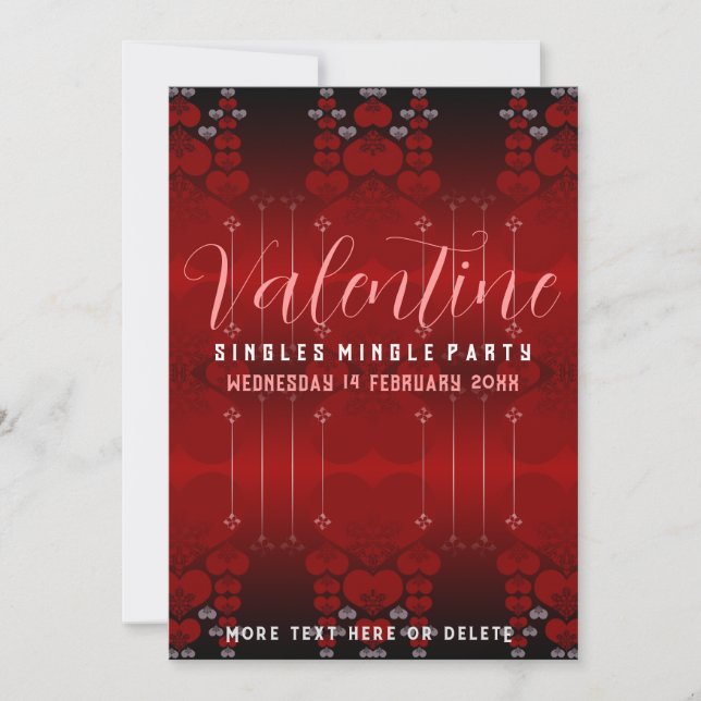 Invitations de la Saint-Valentin pour un nouveau M (Devant)