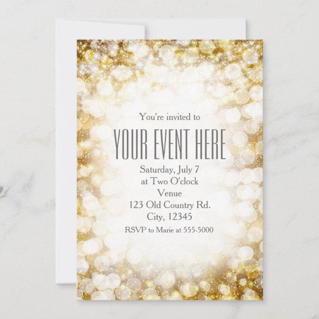 Invitations de la soirée Champagne Gold Sparkling  (Devant)