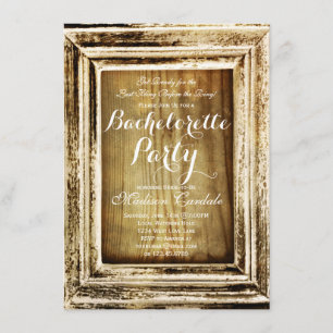 Invitations de la soirée de bachelorette en bois d