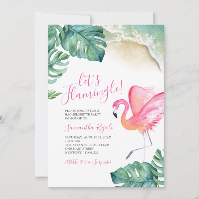 Invitations de la soirée de bachelorette tropicale (Devant)