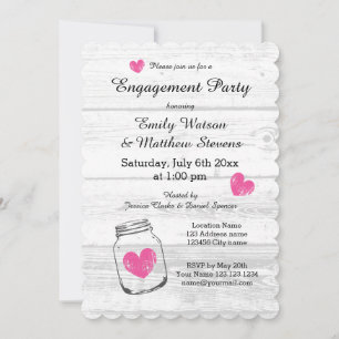 Invitations de la soirée de fiançailles en bois ru