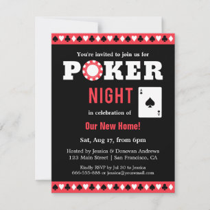 Invitations de la soirée de jeu de poker moderne