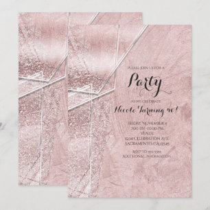 Invitations de la soirée en verre de cristal rose 