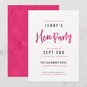 Invitations de la soirée Hot Pink